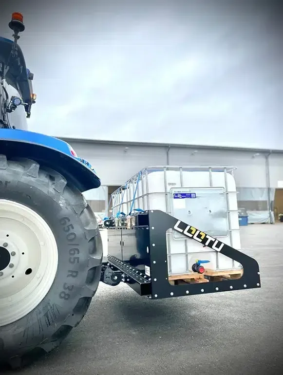 Tankstativ 2 x 1000 l på traktor