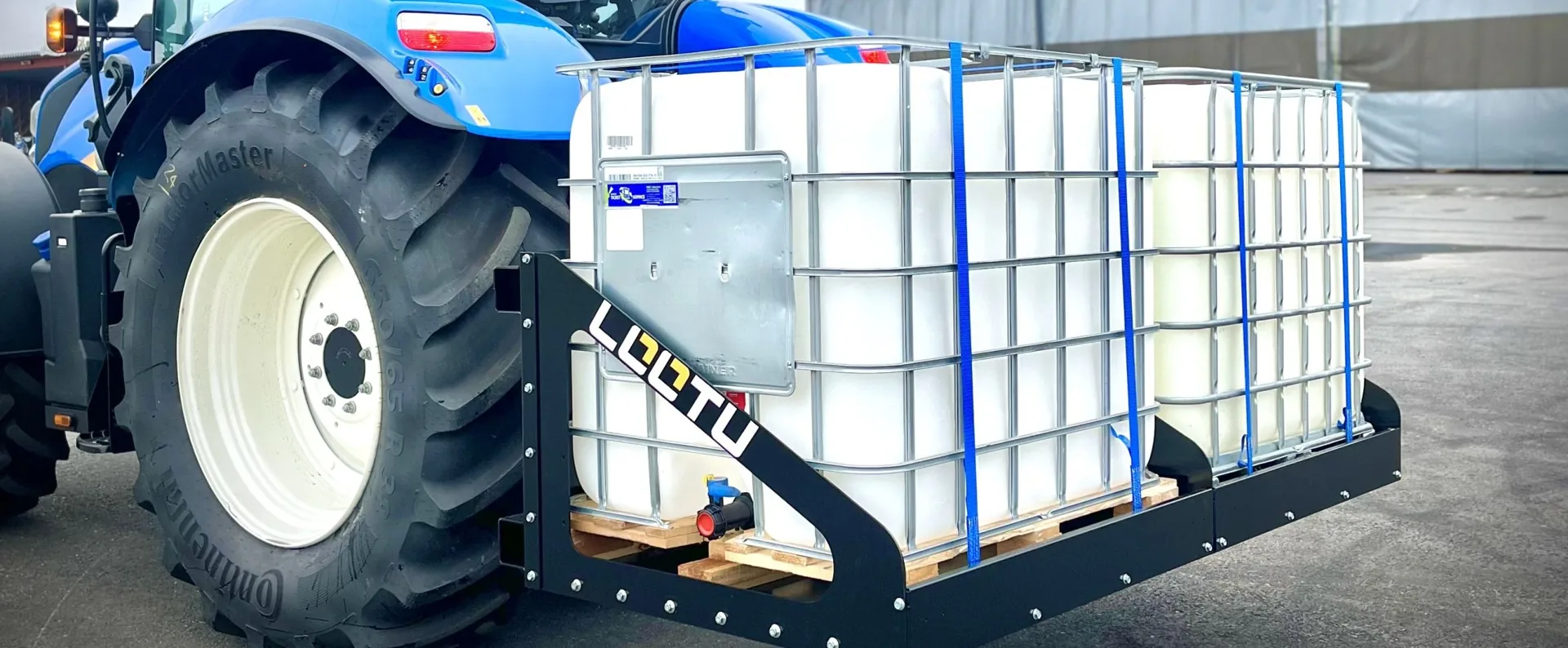 Lootu-tankstativ for to 1000-liters IBC-tanker
